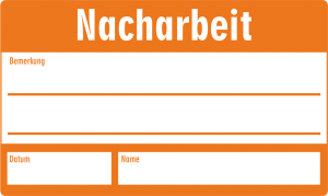 Qualitätssicherungsschild, Text: "Nacharbeit", (B) 50 mm, Aluminium, 088.54-9-30X50-A