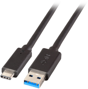 USB 3.2 Anschlusskabel, USB Stecker Typ C auf USB Stecker Typ A, 0.5 m, schwarz