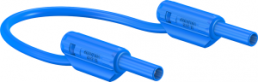 Messleitung mit (2 mm Stecker, gefedert, gerade) auf (2 mm Stecker, gefedert, gerade), 300 mm, blau, PVC, 0,5 mm², CAT II