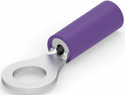 Isolierter Ringkabelschuh, 0,41-0,65 mm², AWG 20, 4 mm, M4, violett