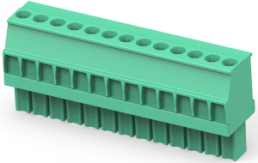Leiterplattenklemme, 13-polig, RM 3.5 mm, 0,05-2 mm², 11 A, Käfigklemme, grün, 1-1986371-3