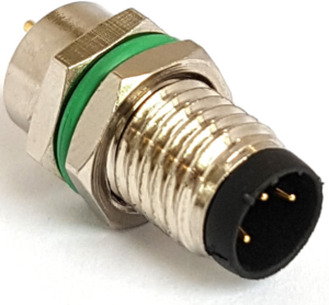 Sensor-Aktor Kabel, M8-Flanschstecker, gerade auf offenes Ende, 3-polig, 0.1 m, Messing, schwarz, 3 A, PXMBNI08RPM03AFL001