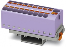 Verteilerblock, Push-in-Anschluss, 0,2-6,0 mm², 19-polig, 32 A, 6 kV, violett, 3273652