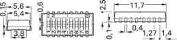 DIP-Schalter, Aus-Ein, 8-polig, gerade, 100 mA/6 VDC, CHS-08MA