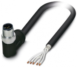Sensor-Aktor Kabel, M12-Kabelstecker, abgewinkelt auf offenes Ende, 5-polig, 2 m, PE-X, schwarz, 4 A, 1407328