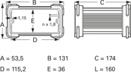 Aluminium Gehäuse, (L x B x H) 160 x 120 x 53.5 mm, grau (RAL 7005), IP54, 10035305
