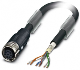 Sensor-Aktor Kabel, M12-Kabeldose, gerade auf offenes Ende, 6-polig, 10 m, TPV, schwarz, 2 A, 1428597