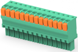 Leiterplattenklemme, 14-polig, RM 3.5 mm, 0,05-2 mm², 9 A, Push-in-Federanschluss, grün, 1-1986693-4