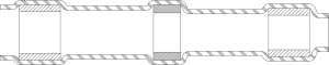 Stoßverbinder mit Wärmeschrumpfisolierung, 0,34 mm², AWG 22, transparent, 42 mm