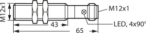 Näherungsschalter, Einbaumontage M12, 1 Schließer, 200 mA, Erfassungsbereich 4 mm, 7900037