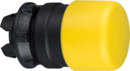 Drucktaster, tastend, Bund rund, gelb, Frontring schwarz, Einbau-Ø 22 mm, ZB5AC54