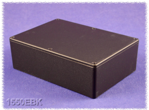 Aluminium Druckgussgehäuse, (L x B x H) 171 x 121 x 51 mm, schwarz (RAL 9005), IP54, 1550EBK