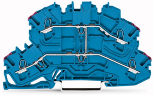 Doppelstockklemme, Federklemmanschluss, 0,25-4,0 mm², 2-polig, 24 A, 6 kV, blau, 2002-2609
