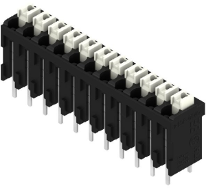 Leiterplattenklemme, 11-polig, RM 3.81 mm, 0,13-1,5 mm², 12 A, Federklemmanschluss, schwarz, 1825890000