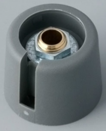 Drehknopf, 4 mm, Kunststoff, grau, Ø 20 mm, H 16 mm, A3020048