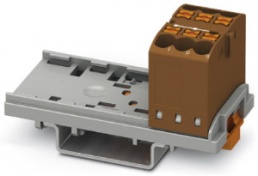 Verteilerblock, Push-in-Anschluss, 0,14-4,0 mm², 6-polig, 24 A, 8 kV, braun, 3273010