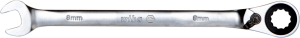 Ringratschen-Gabelschlüssel, 8 mm, 15°, 139.5 mm, Chrom-Vanadium Stahl, 303108