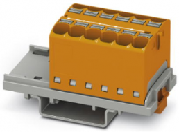 Verteilerblock, Push-in-Anschluss, 0,2-6,0 mm², 12-polig, 32 A, 6 kV, orange, 3273566