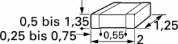 Keramik-Kondensator, 470 pF, 500 V (DC), ±5 %, SMD 0805, C0G, 2238 970 11545