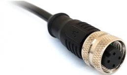 Sensor-Aktor Kabel, M12-Kabeldose, gerade auf offenes Ende, 3-polig, 1 m, PUR, schwarz, 4 A, PXPTPU12FBF03ACL010PUR