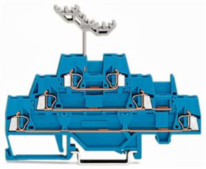 Dreistockklemme, Federklemmanschluss, 0,08-2,5 mm², 3-polig, 20 A, 6 kV, blau, 280-551