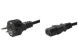 Geräteanschlussleitung, Europa, Stecker Typ E + F, gerade auf C13-Dose, gerade, H05VV-F3G1,0mm², schwarz, 2.5 m