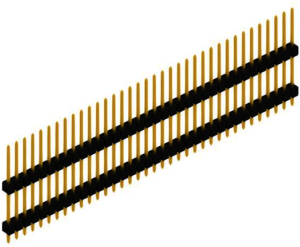 Stiftleiste, 36-polig, RM 2.54 mm, gerade, schwarz, 10051188