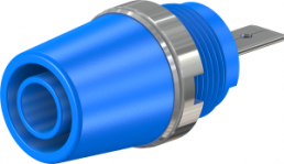 4 mm Buchse, Flachsteckanschluss, Einbau-Ø 12.2 mm, CAT II, blau, 23.3110-23