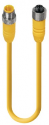 Sensor-Aktor Kabel, M12-Kabelstecker, gerade auf M12-Kabeldose, gerade, 4-polig, 0.3 m, TPE, gelb, 4 A, 7505
