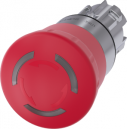 Not-Halt-Pilzdrucktaster, beleuchtet, 22mm, rund,Metall, hochglanz, rot, 40mm, 3SU10511HB200AA0
