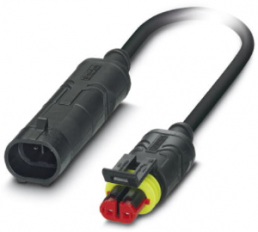 Sensor-Aktor Kabel, Kabelstecker auf Kabeldose, 2-polig, 0.3 m, PUR, schwarz, 8 A, 1410757
