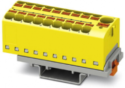 Verteilerblock, Push-in-Anschluss, 0,2-6,0 mm², 19-polig, 32 A, 6 kV, gelb, 3273642