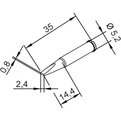 0102CDLF24L/10 Ersa Lötspitzen, Entlötspitzen und Heißluftdüsen Bild 2