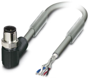 Sensor-Aktor Kabel, M12-Kabelstecker, abgewinkelt auf offenes Ende, 5-polig, 2 m, PUR, grau, 4 A, 1419044