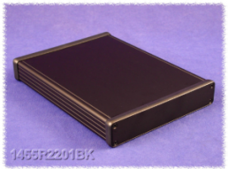 Aluminium Gehäuse, (L x B x H) 220 x 165 x 31 mm, schwarz (RAL 9005), IP54, 1455R2201BK