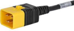 Geräteanschlussleitung, International, C20-Stecker, gerade auf C19-Kupplung, gerade, H05VV-F3G1,5mm², schwarz, 1 m
