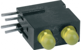 LED-Signalleuchte, gelb/gelb, 20 mcd, RM 2.54 mm, LED Anzahl: 2