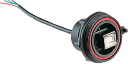 USB-B-Stecker (IP 68) für Frontplattenmontage mit ca. 132 mm Kabel, PX0843/B