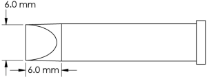 Lötspitze, Meißelform, (L x B) 6 x 6 mm, GT6-CH0060P