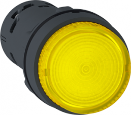 Drucktaster, rastend, Bund rund, gelb, Frontring schwarz, Einbau-Ø 22 mm, XB7NJ08B1