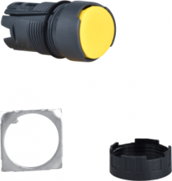 Drucktaster, tastend, Bund rund, gelb, Einbau-Ø 16 mm, ZB6AA5