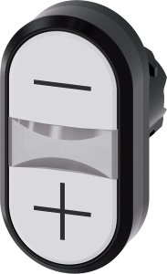 Doppeldrucktaster, beleuchtbar, tastend, Bund oval, weiß, Einbau-Ø 22.3 mm, 3SU1001-3AB66-0AL0