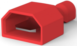Isolierte Flachsteckhülse, 6,35 x 0,81 mm, 0,32 bis 0,82 mm², AWG 22 bis 18, Messing, verzinnt, rot, 2-520102-2