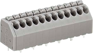Leiterplattenklemme, 2-polig, RM 3.5 mm, 0,2-1,5 mm², 8 A, Push-in Käfigklemme, grau, 250-202