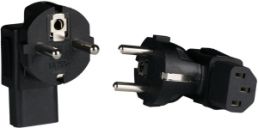 Netzadapter IEC C13 auf Schuko-Stecker, schwarz