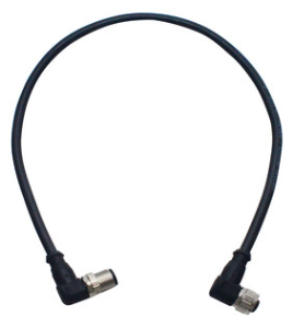 Sensor-Aktor Kabel, M12-Kabelstecker, abgewinkelt auf M12-Kabeldose, abgewinkelt, 12-polig, 1 m, PUR, schwarz, 21348687C78010