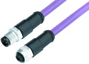 Sensor-Aktor Kabel, M12-Kabelstecker, gerade auf M12-Kabeldose, gerade, 5-polig, 2 m, PUR, violett, 4 A, 77 2530 2529 50705 0200