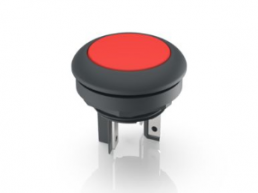 LUMOTAST 16 , Leuchtdrucktaster 5V, Bund rund, tastend, Frontring schwarz, 1 S, Blende rot