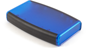 ABS Handgehäuse, (L x B x H) 147 x 89 x 25 mm, blau/transparent, IP54, 1553DTBUBKBAT