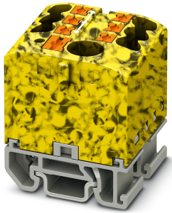 Verteilerblock, Push-in-Anschluss, 0,14-4,0 mm², 7-polig, 24 A, 8 kV, gelb/schwarz, 3274186